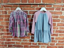 GIRLS BUNDLE AGE 5-6 YEARS 100% NEXT SWEATER SHIRT JUMPER DRESS PINK BLUE 116CM