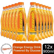 Lucozade Energy Orange Sparkling Energy Drink Powered By Glucose, 12x900ml