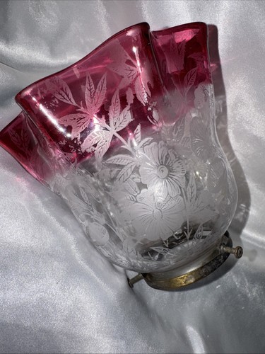 Antique cranberry glass - cranberry, etch