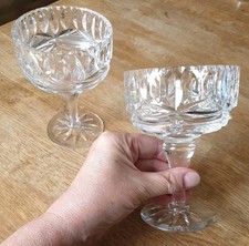 Pair of E&L Edinburgh & Leith Crystal Sorbet Dessert Dishes Excellent Condition 