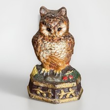 Vintage cast iron owl - cast, doorstop