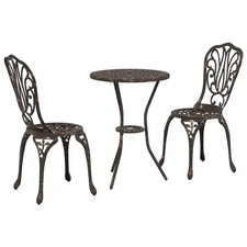 Garden Bistro Set 3 pcs Aluminium Outdoor Furniture Set Terrace Seating  vidaXL