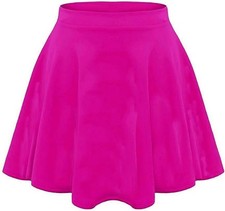 Girls High Waisted Skater Skirt Mini Flared Flippy Tutu School Uniform Age 5-14