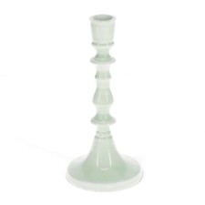 Rex London Enamel candlestick 19cm - Light grey
