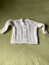 Hand Knitted White DK baby