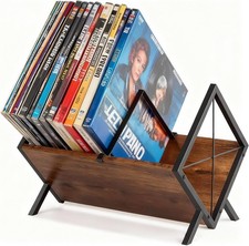 Wood record storage - wood, rack