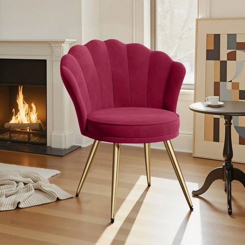 Velvet shell vanity chair - velvet,