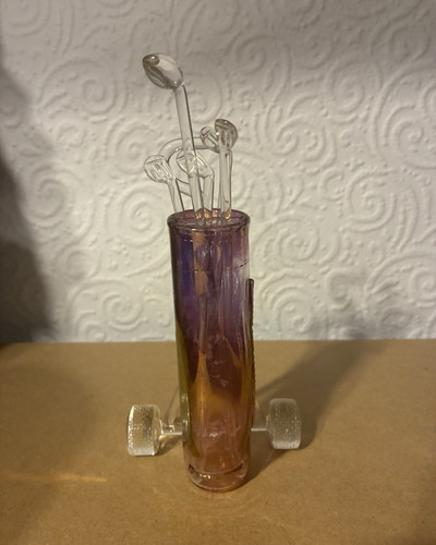 Vintage art glass golf bag - golf,