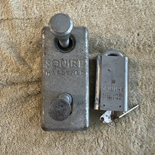 Squire Anti robbery hardened steel padlock and Bolt, Rare With 2 Keys