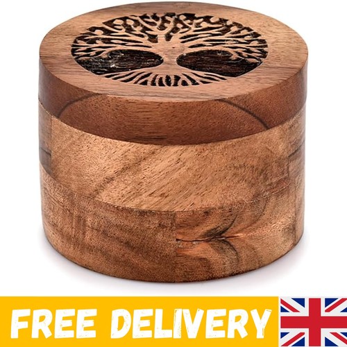Handmade acacia wood urn - acacia, for