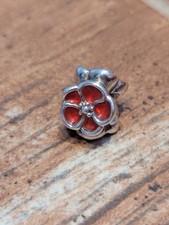 Pandora Red Enamel Poppy