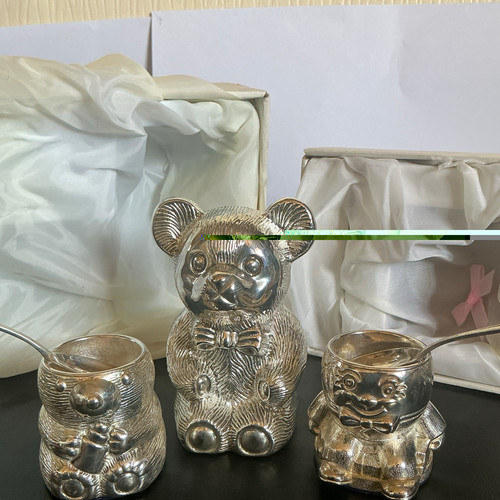 Silver plated metal - silver,