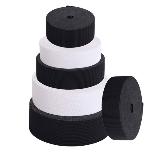 Flat elastic black - flat, white
