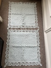 Monsoon Home. 2 Sage Green Crochet Lace Beaded Cushion Covers Bundle