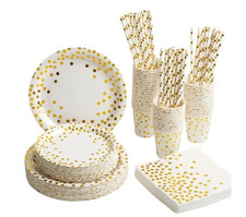 129 Pcs White&Gold Wedding