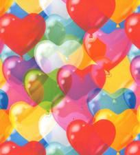 Rose & Hubble Heart Shaped Balloons Cotton Print 100% Cotton 60'' Wide Fabric