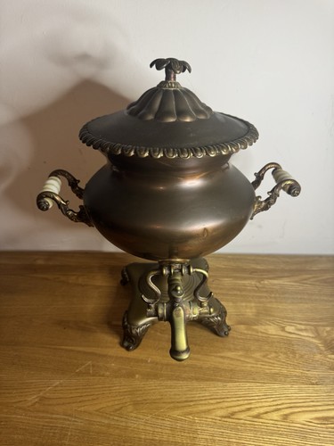 Vintage copper samovar tea - vintage,