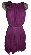 Purple crepe silk Ruffle Sleeveless Flapper Ra Ra Mini Dress Kate Moss Topshop 8