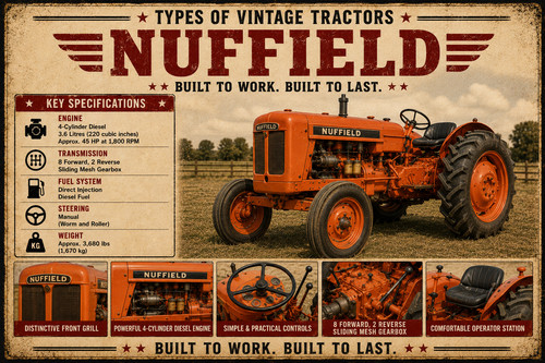 Nuffield retro vintage tractor - nuffield,