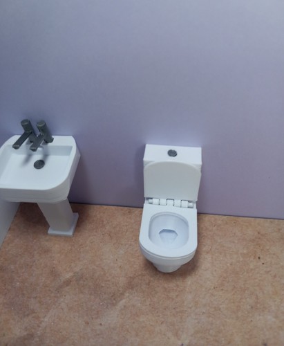 Dolls house toilet with - dolls, 1:16