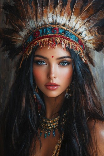 Native american woman - native,