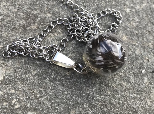 Guinea fowl globe necklace - globe,