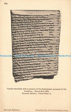 R207818 62 Tablet inscribed with a version of the Babylonian account of the Crea