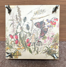 Wooden flower press wild flowers Elizabeth Davies vintage retro 1970's 5.7in