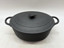 Vintage Le Creuset Oval Casserole Dish Dutch Oven Cast Iron Black 25