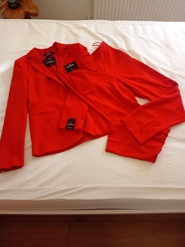 Ladies red trouser suit - ladies,