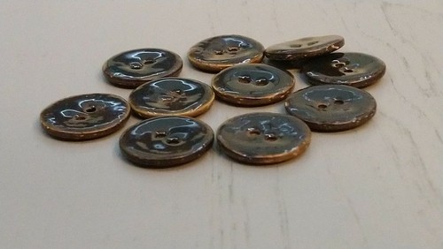 Enamel coconut shell buttons - coconut,
