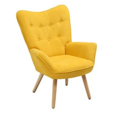 Yellow Fabric Wingback Tub