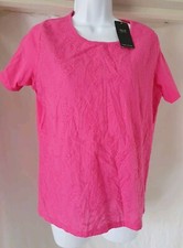 BNWT Isle Essentials Hot Pink/Magenta Top/T-Shirt Embroidered S 10-12 Cotton 