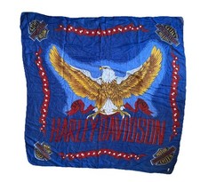HARLEY DAVIDSON FLAG BANNER 36" X 36" Vintage Blue Red Big Eagle Logo