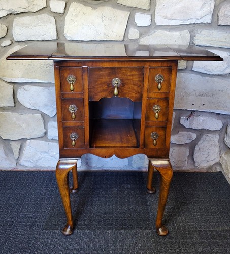 Antique side table drop leaf - side,
