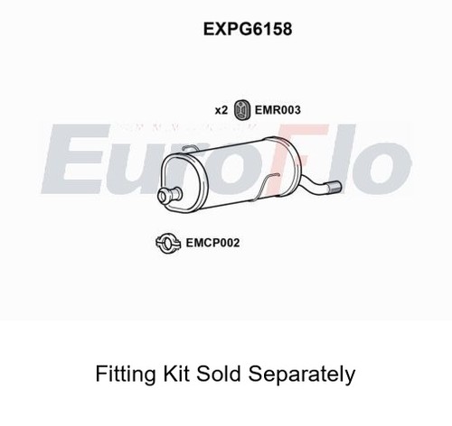 Rear muffler silencer insert - rear,