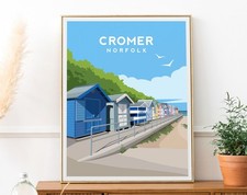 Cromer beach hut - print, |