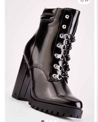Pvc lace boots - up, heels
