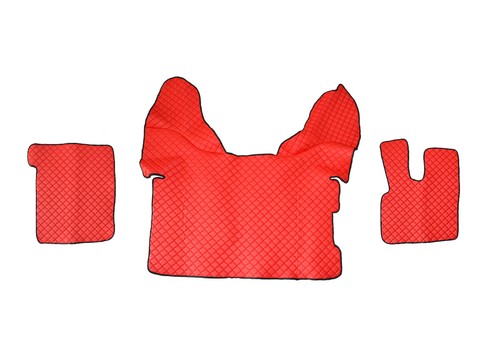 Red floor mats eco leather - mats,