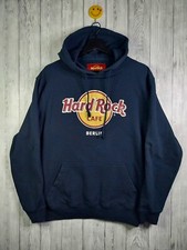 Hard Rock Cafe Hoodie Mens Y2K Pullover Berlin Sweatshirt Navy Size Large L