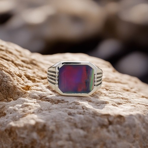 Natural opal ring 925 - opal,