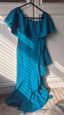 off the shoulder ruffle midi