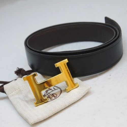 Hermes buckle leather belt - hermes, h