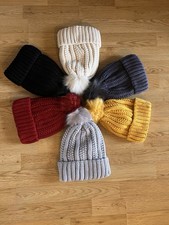 Silk Lined Beanie Hat For Winter Cuffed Knit Slouch Hat Various Colours