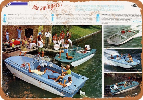 Metal sign 1967 glastron - metal,