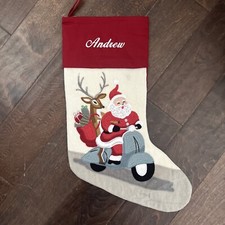 NWT Pottery Barn Crewel Santa