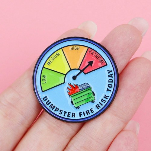 Dumpster fire enamel - dumpster,