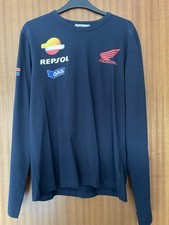 Honda Repsol Gas Men’s Long Sleeve Navy Cotton T-shirt Size Large