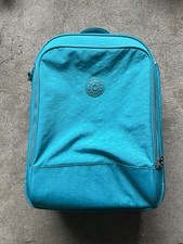 Kipling Large Wheeled Teal Expandable Suitcase With Lars Monkey Charm