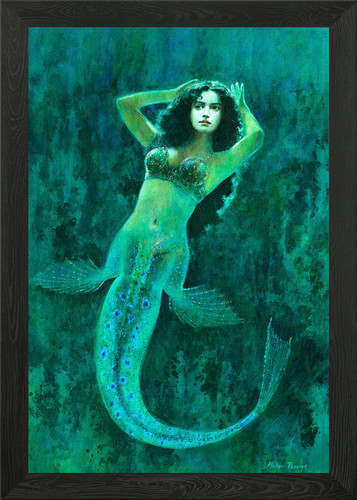 Vintage mermaid framed wall - mermaid,